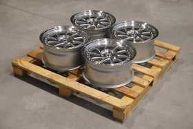 Set of JR26 17x8 ET30 5x112 Silver Machined Face