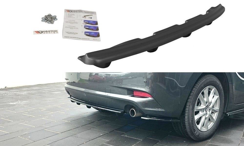 CENTRAL REAR SPLITTER Mazda 3 BN (Mk3) Facelift (with vertical bars)