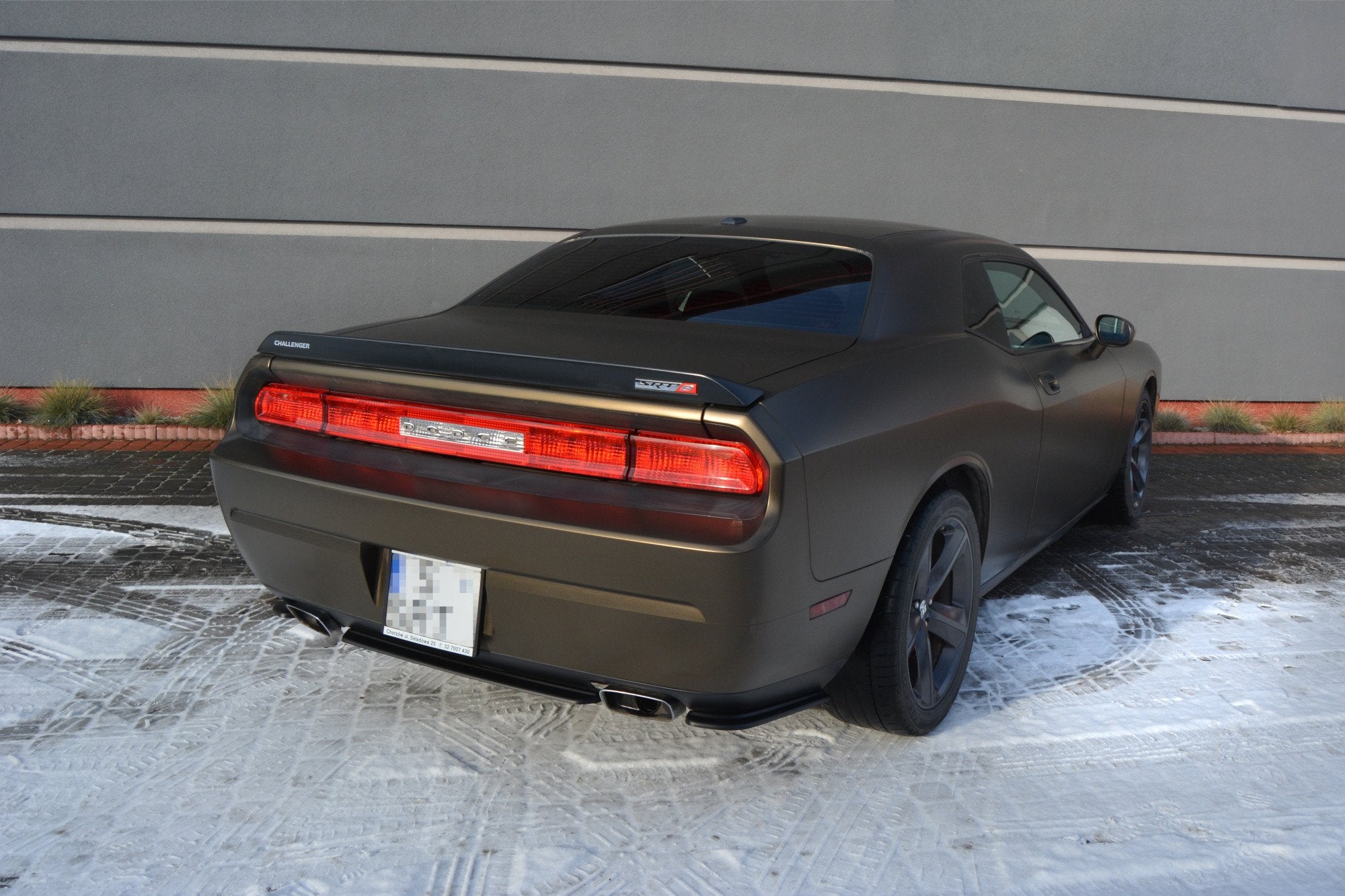 CENTRAL REAR SPLITTER DODGE CHALLENGER MK3. PHASE-I SRT8 COUPE (without vertical bars)