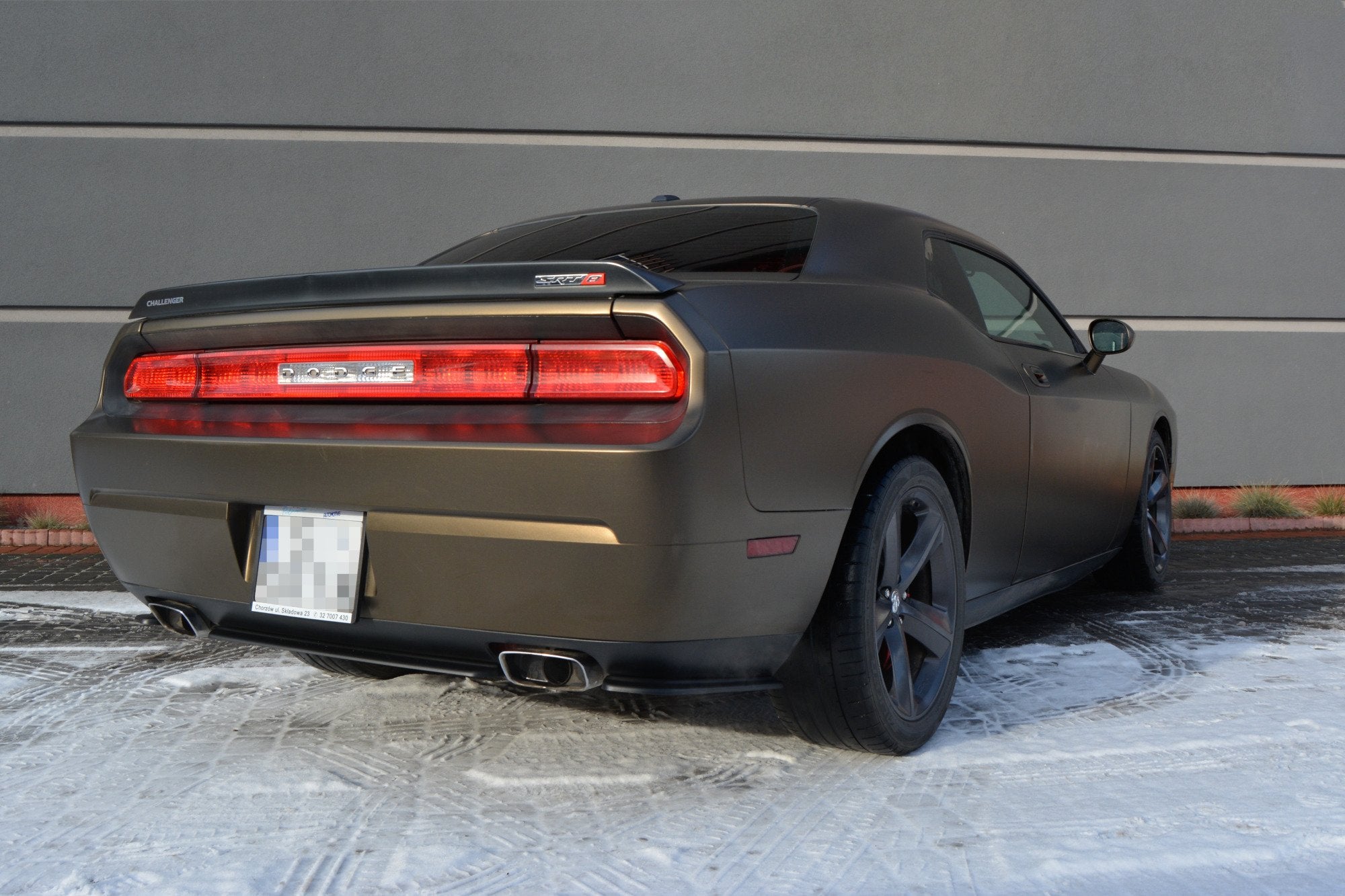 CENTRAL REAR SPLITTER DODGE CHALLENGER MK3. PHASE-I SRT8 COUPE (without vertical bars)