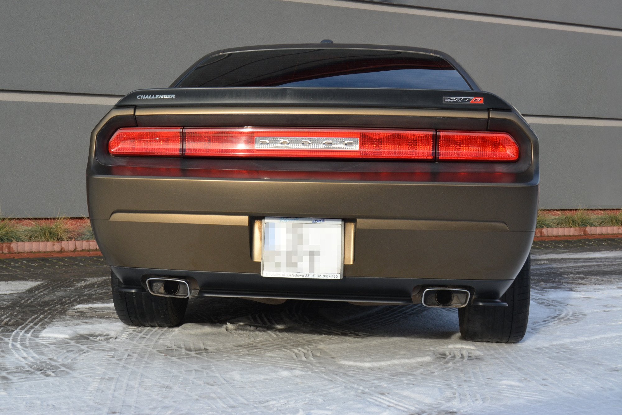 CENTRAL REAR SPLITTER DODGE CHALLENGER MK3. PHASE-I SRT8 COUPE (without vertical bars)