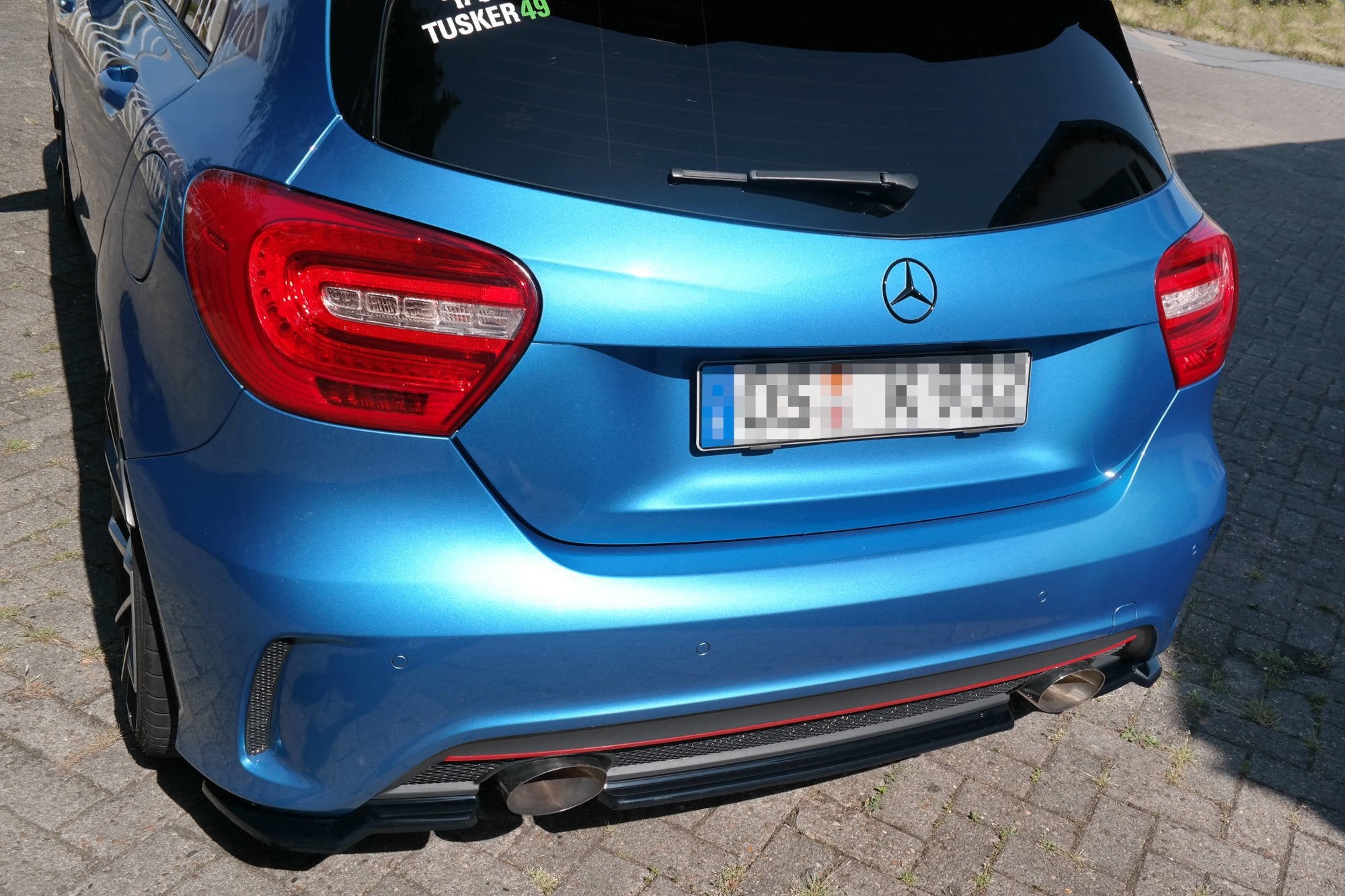 CENTRAL REAR SPLITTER (WITHOUT VERTICAL BARS) MERCEDES-BENZ W176 AMG-LINE PREFACE