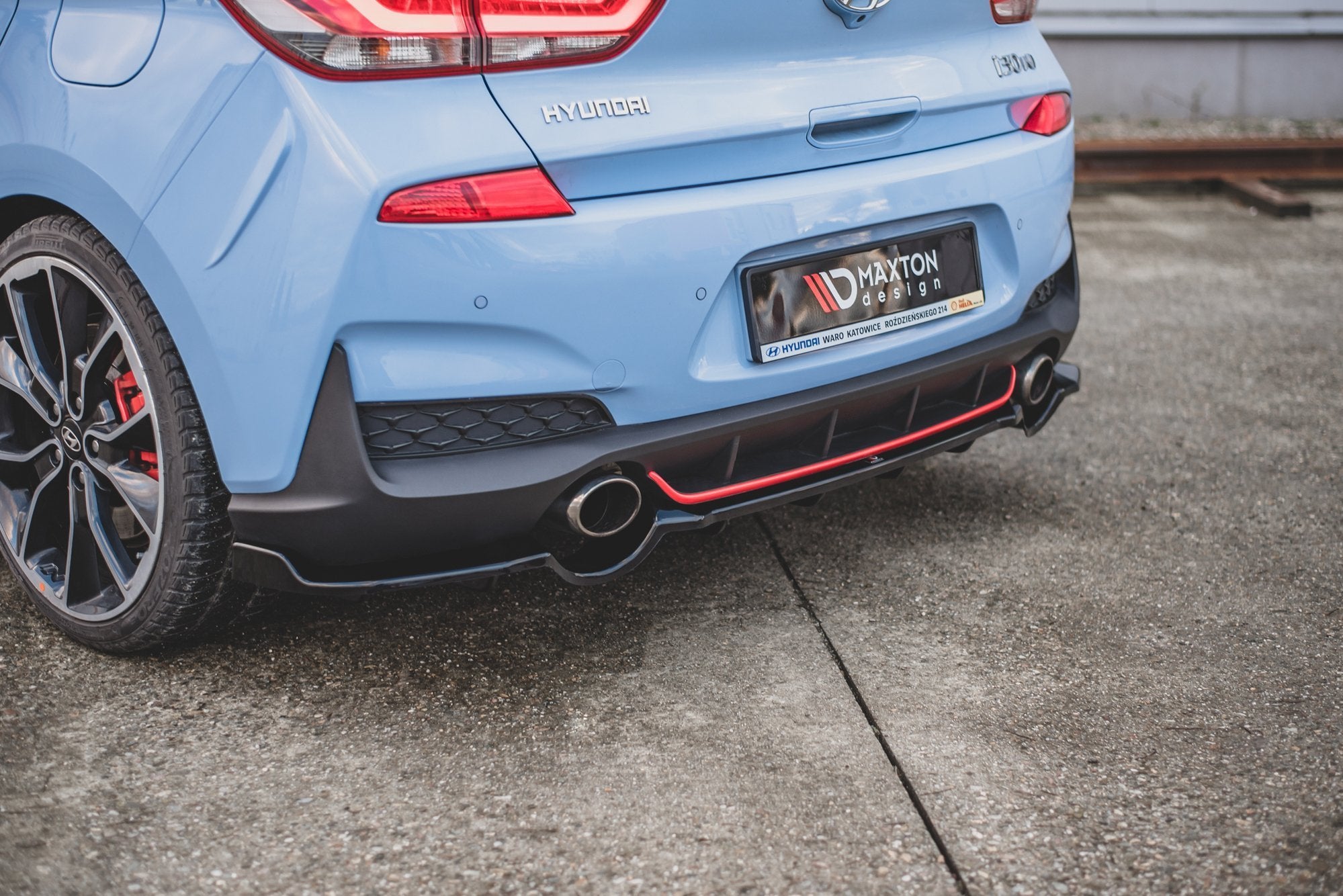 Central Rear Splitter (with vertical bars) Hyundai I30 N Mk3 Hatchback