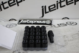 Set of BLACK imbus lug nuts 12x1,5 + Key - 0
