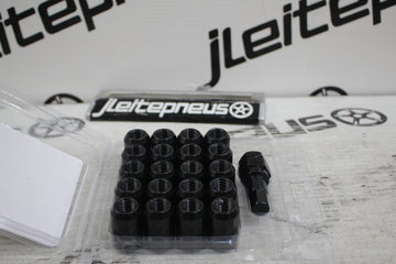 Set of BLACK imbus lug nuts 12x1,5 + Key - 0