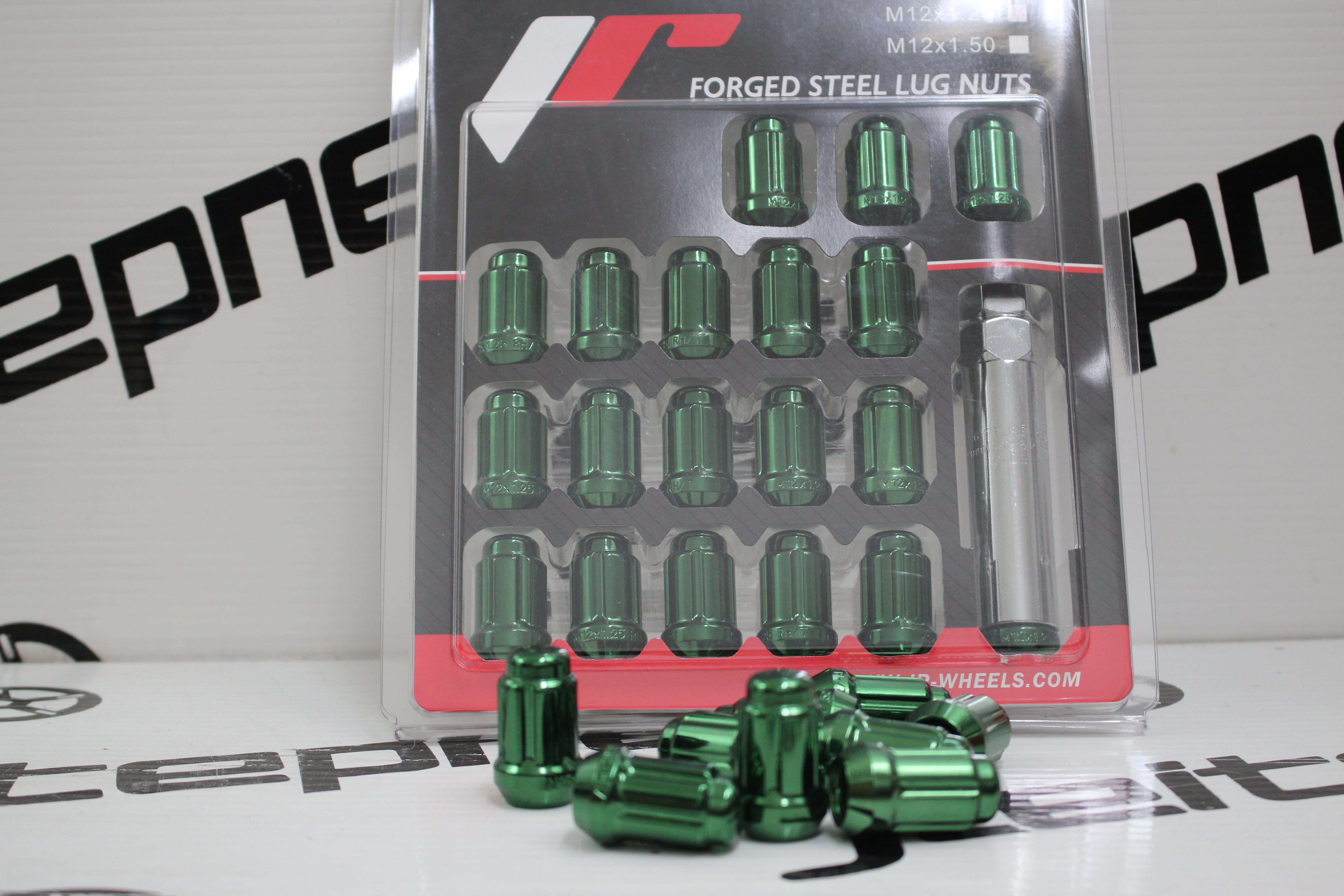 Kit Porcas Curtas Japan Racing 12x1.50 - Green