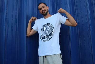 T-Shirt Branca J. Leite Pneus - A Rodar com Qualidade desde 2010 - G3