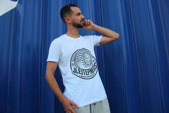 T-Shirt Branca J. Leite Pneus - A Rodar com Qualidade desde 2010 - G3