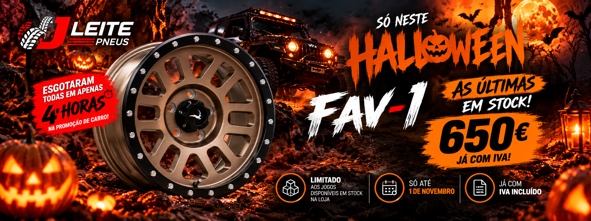 Promocao halloween jantes todo o terreno