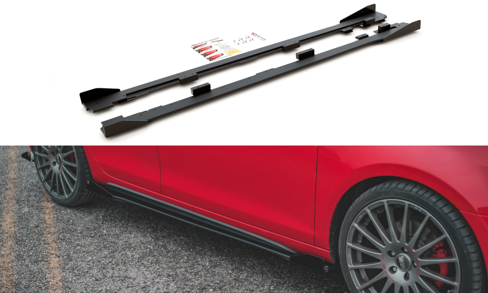 Racing Durability Side Skirts Diffusers + Flaps Volkswagen Golf GTI Mk6 