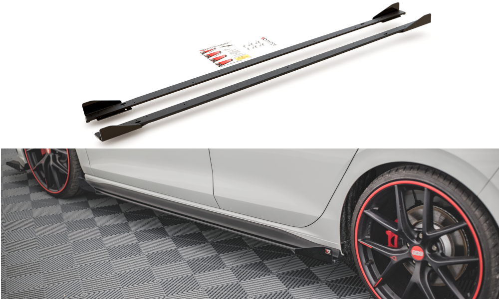 Racing Durability Side Skirts Diffusers + Flaps Volkswagen Golf 8 GTI / GTI Clubsport