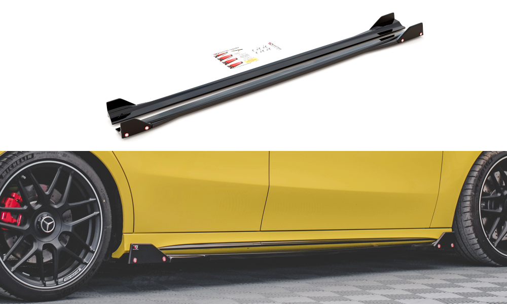 Side Skirts Diffusers V.2 + Flaps Mercedes-AMG A45 S