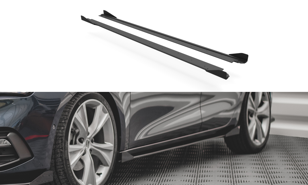 Street Pro Side Skirts Diffusers + Flaps Seat Leon FR Mk4