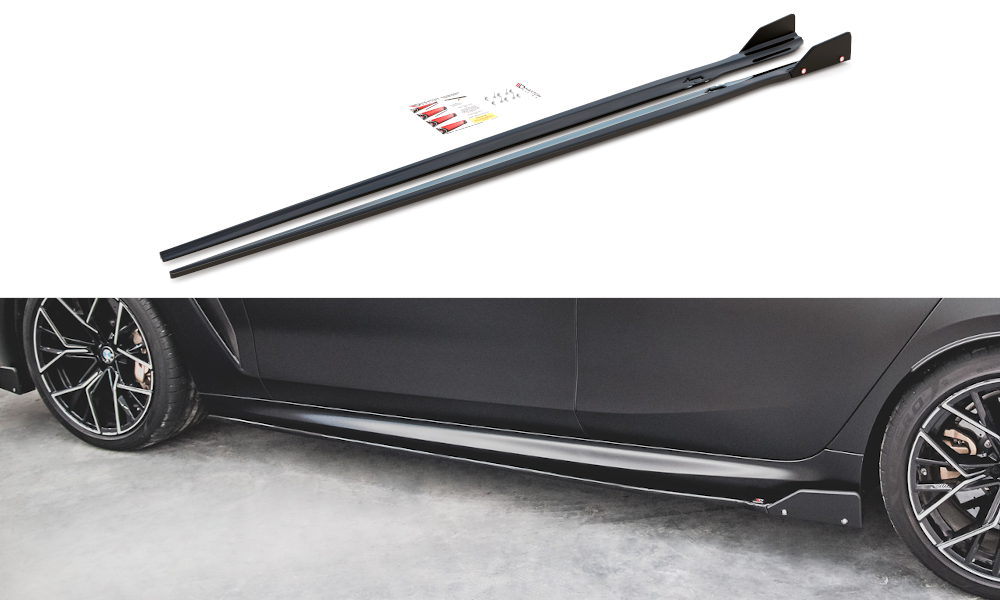 Side Skirts Diffusers V.1 + Flaps BMW M8 Gran Coupe F93 / 8 Gran Coupe M-Pack G16