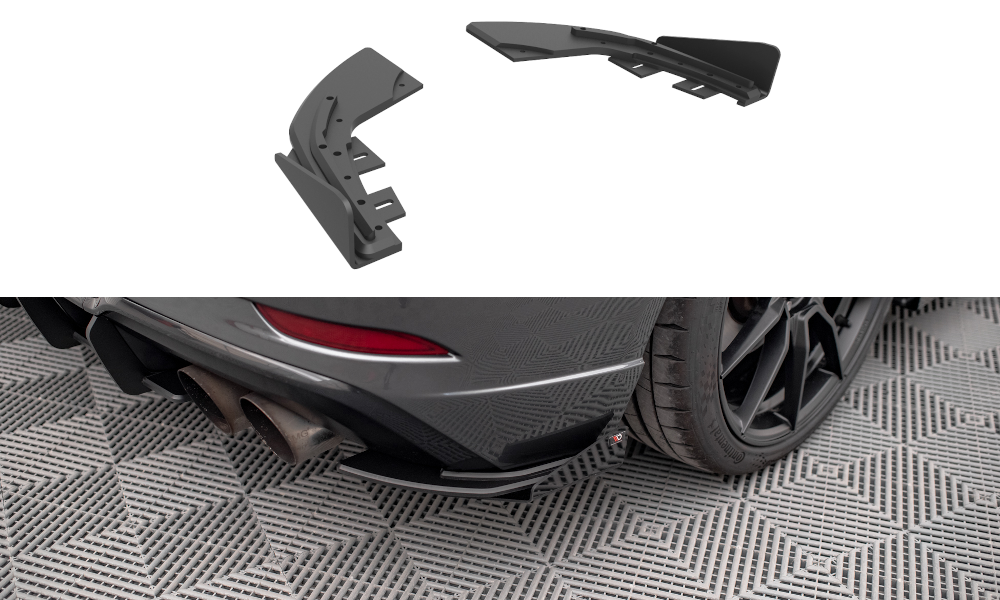 Street Pro Rear Side Splitters + Flaps Audi S3 Sportback 8V Facelift