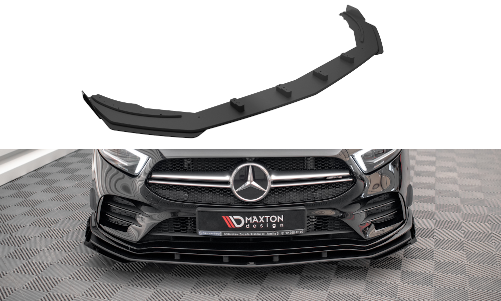 Street Pro Front Splitter + Flaps Mercedes A35 AMG / AMG-Line Aero Pack W177 