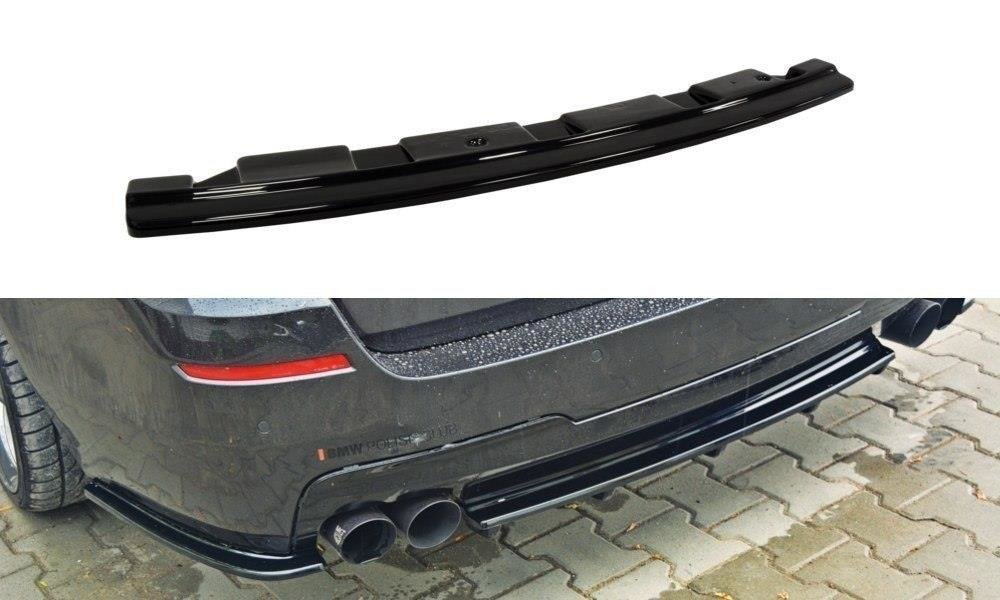 CENTRAL REAR SPLITTER for BMW 5 F11 M-PACK - without vertical bars (fits two double exhaust ends)