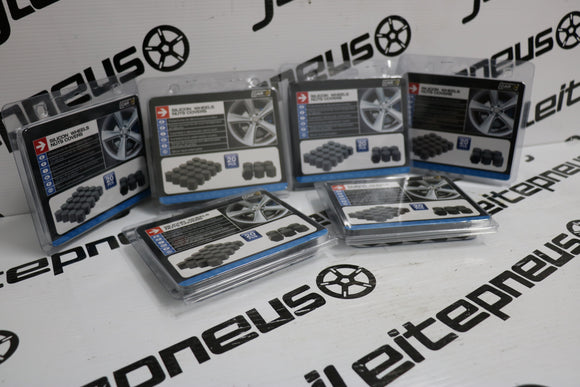 Kit Novo Tampas 19mm pretas para parafusos de Jantes