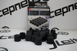 Kit Novo Tampas 17mm pretas para parafusos de Jantes - 0