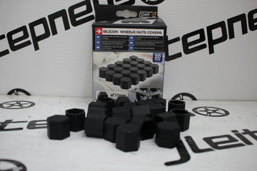 Kit Novo Tampas 17mm pretas para parafusos de Jantes - 0