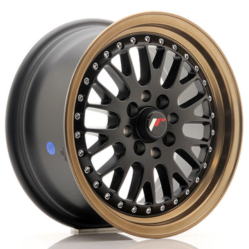 JR Wheels JR10 15x7 ET30 4x100/108 Matt Black w/Anodized Bronze Lip