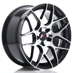 JR Wheels JR18 17x8 ET35 5H BLANK Gloss Black Machined Face