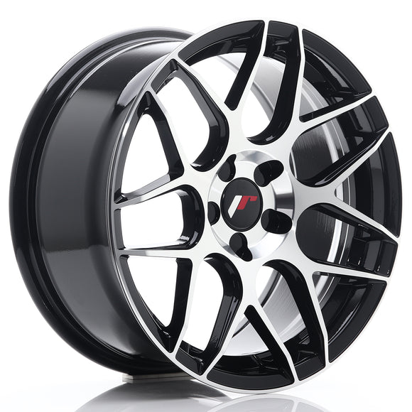 JR Wheels JR18 17x8 ET35 5H BLANK Gloss Black Machined Face