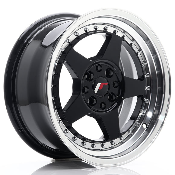 JR Wheels JR6 16x8 ET30 4x100/114 Gloss Black w/Machined